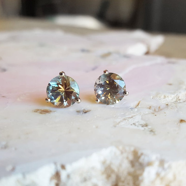 American Gem Collection Green Sunstone Martini Studs