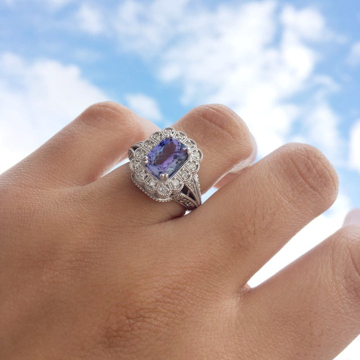 Luxury by Rene Hernandez Royal Tanzanite Filigree Ring