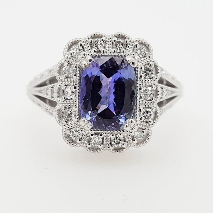 Luxury by Rene Hernandez Royal Tanzanite Filigree Ring