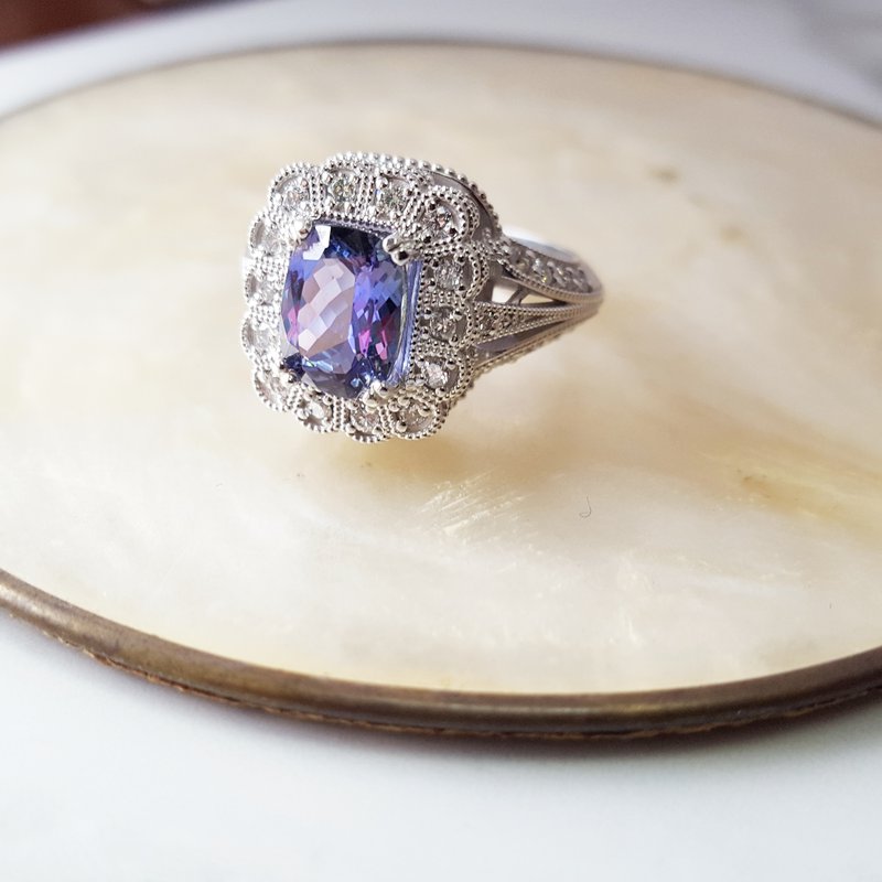 Luxury by Rene Hernandez Royal Tanzanite Filigree Ring