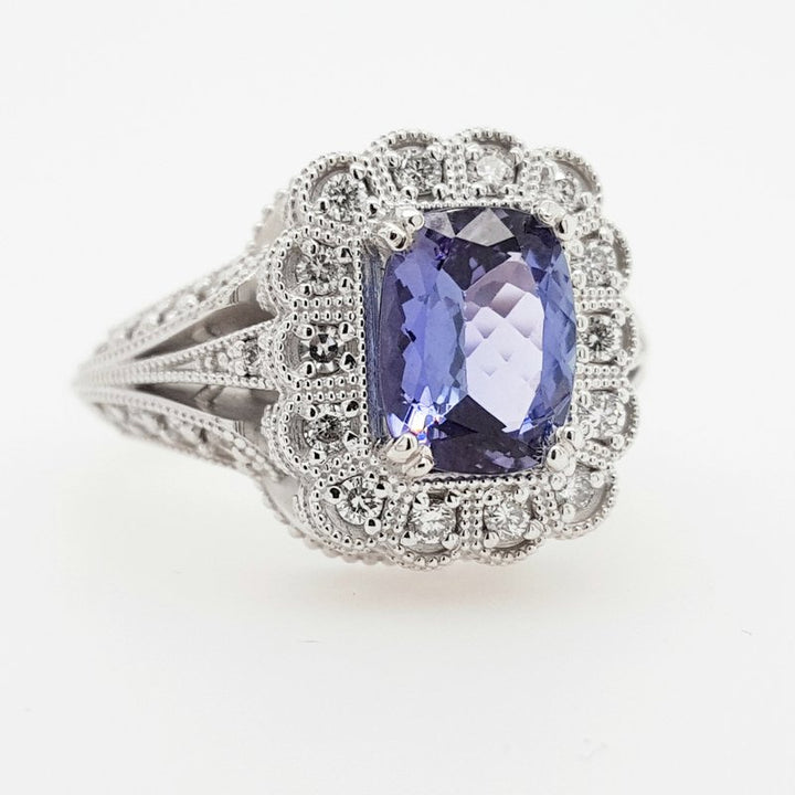 Luxury by Rene Hernandez Royal Tanzanite Filigree Ring