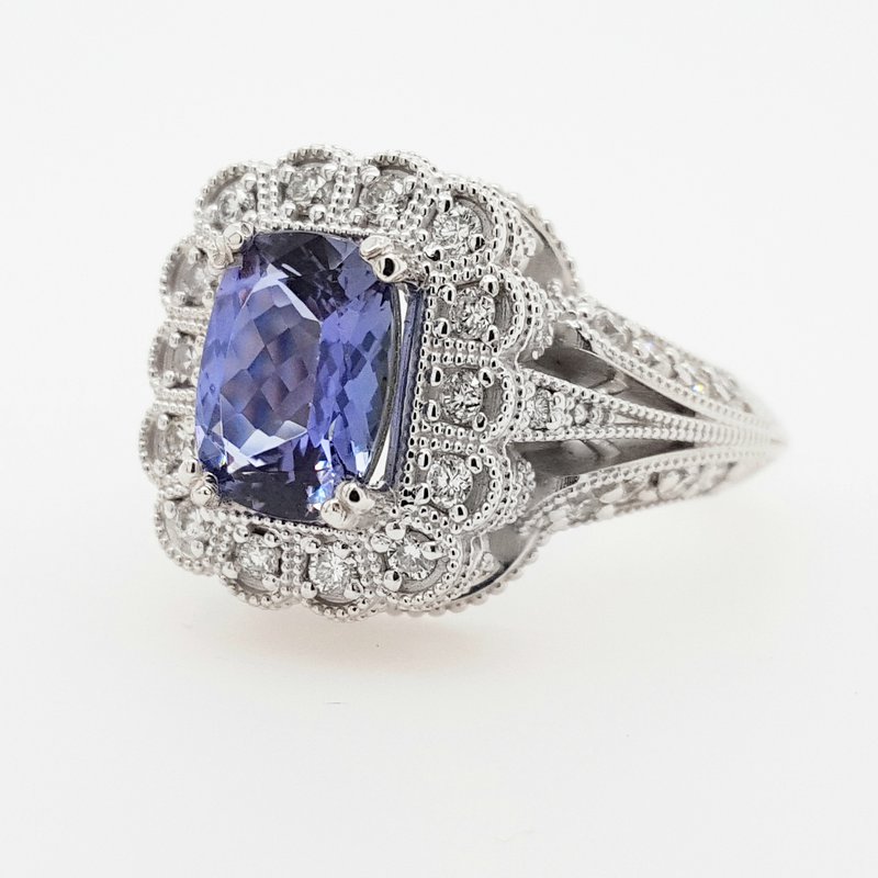 Luxury by Rene Hernandez Royal Tanzanite Filigree Ring