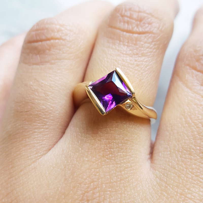 Arizona Amethyst Gold Jewelry Amethyst Bezel Ring