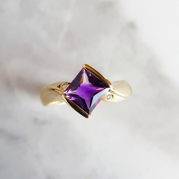 Arizona Amethyst Gold Jewelry Amethyst Bezel Ring