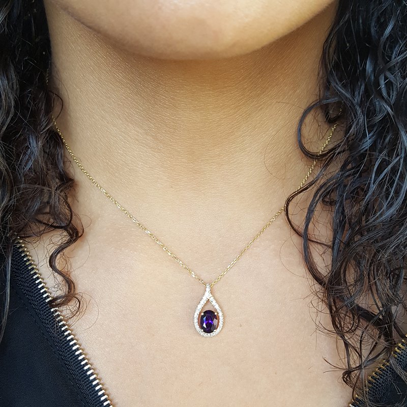 Arizona Amethyst Gold Jewelry Amethyst Loop Design Pendant