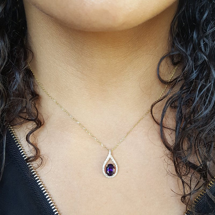 Arizona Amethyst Gold Jewelry Amethyst Loop Design Pendant