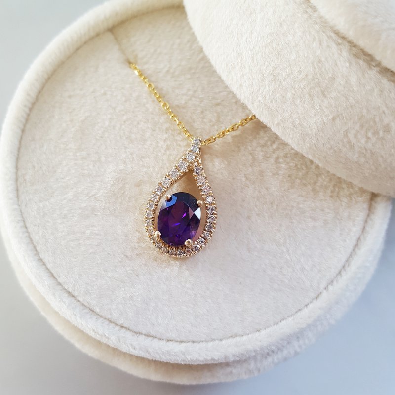 Arizona Amethyst Gold Jewelry Amethyst Loop Design Pendant