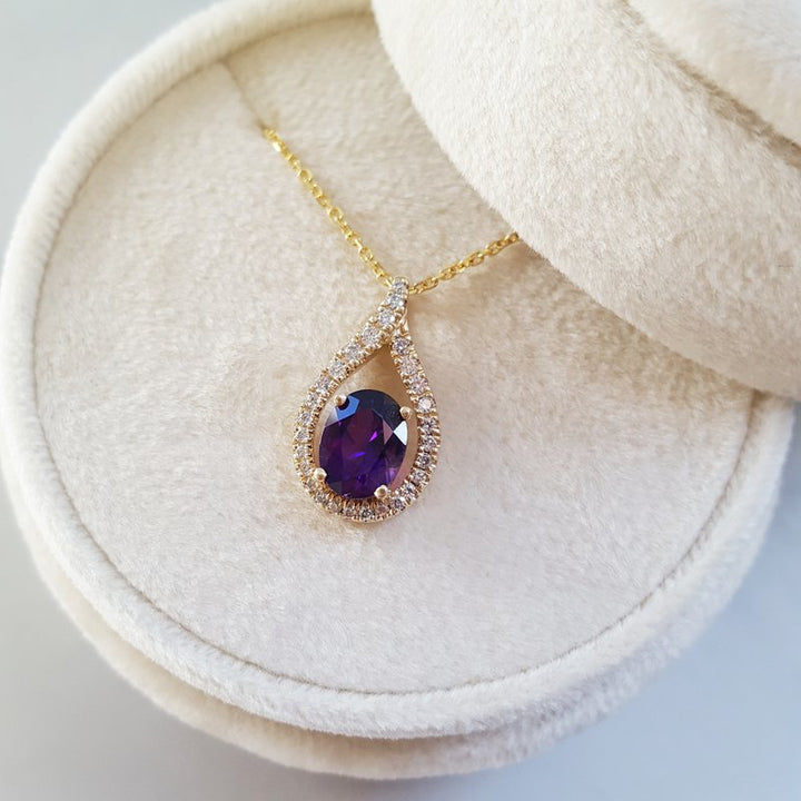 Arizona Amethyst Gold Jewelry Amethyst Loop Design Pendant