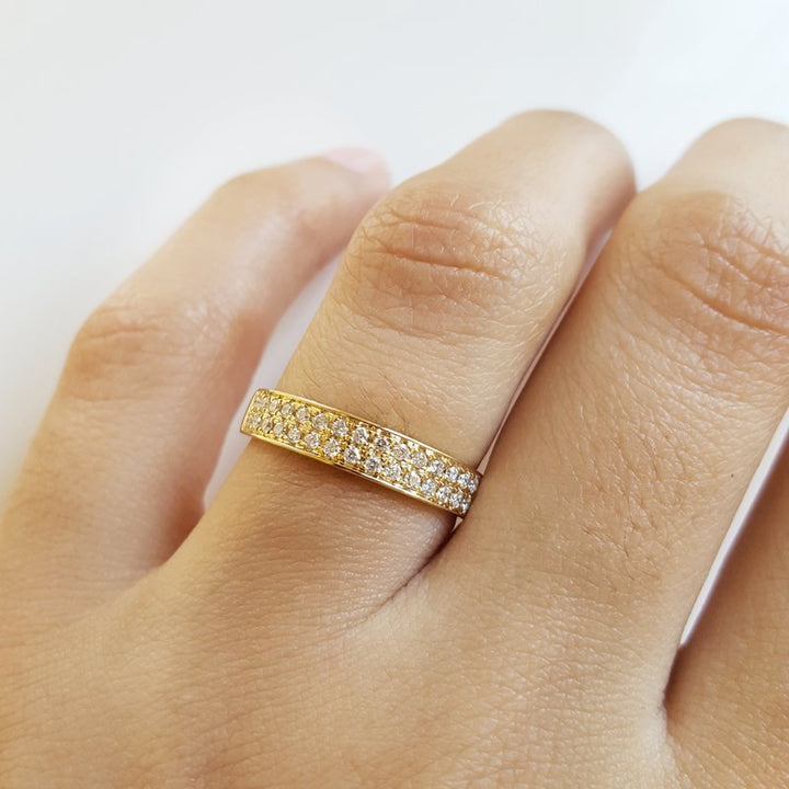 Sami Fine Jewelry 2 Row Pavé Diamond Band