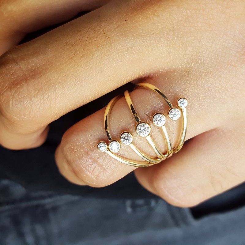 Sami Fine Jewelry Diamond Linear Split Shank Ring