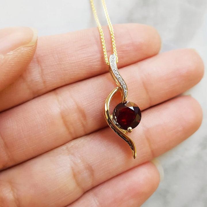 380457 Arizona Anthill Garnet Gold Jewelry Cascade Accented Pendant