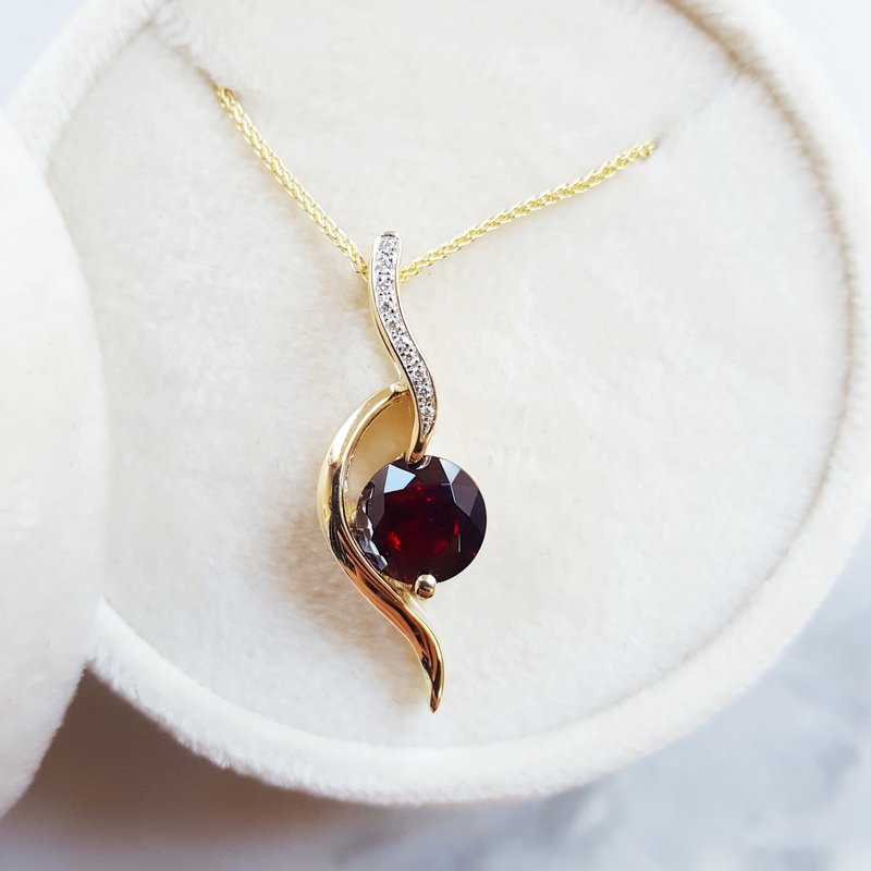 380457 Arizona Anthill Garnet Gold Jewelry Cascade Accented Pendant