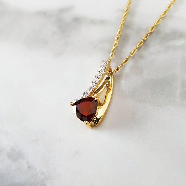 Arizona Anthill Garnet Gold Jewelry Trillion Pendant