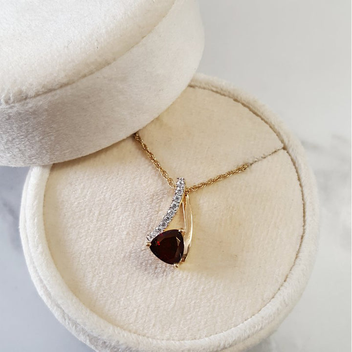Arizona Anthill Garnet Gold Jewelry Trillion Pendant
