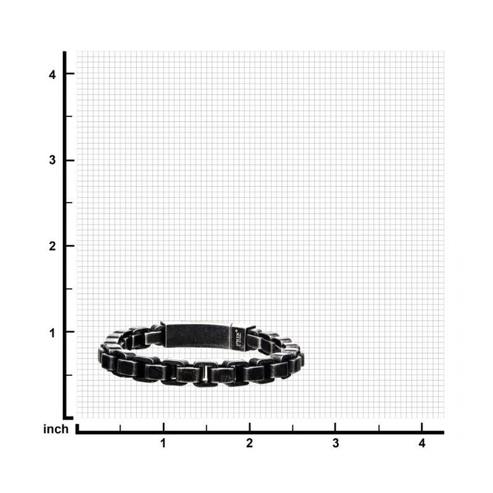 INOX Jewelry Stainless Steel & Black Plated Bold Box Bracelet