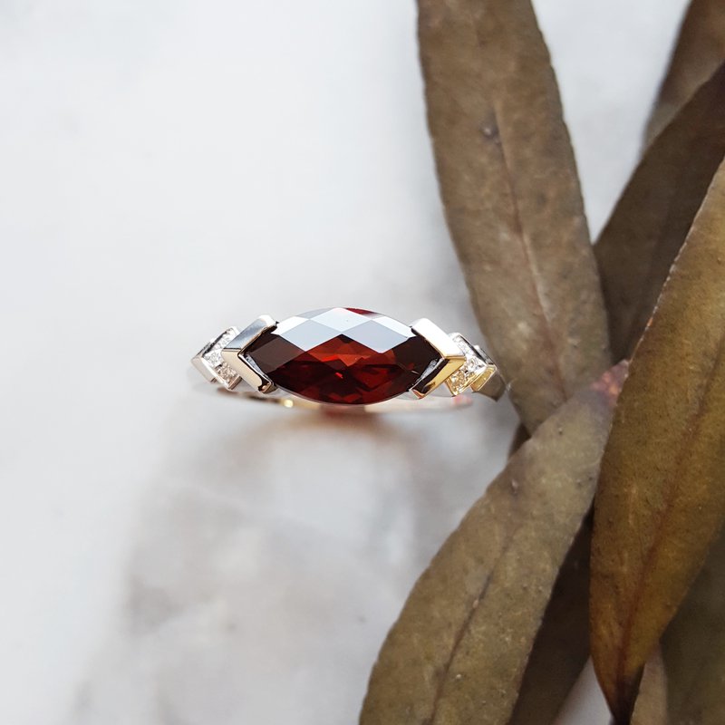 Sami Fine Jewelry Garnet East-West Ring 050699