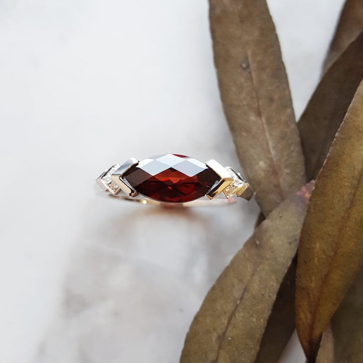 Sami Fine Jewelry Garnet East-West Ring 050699