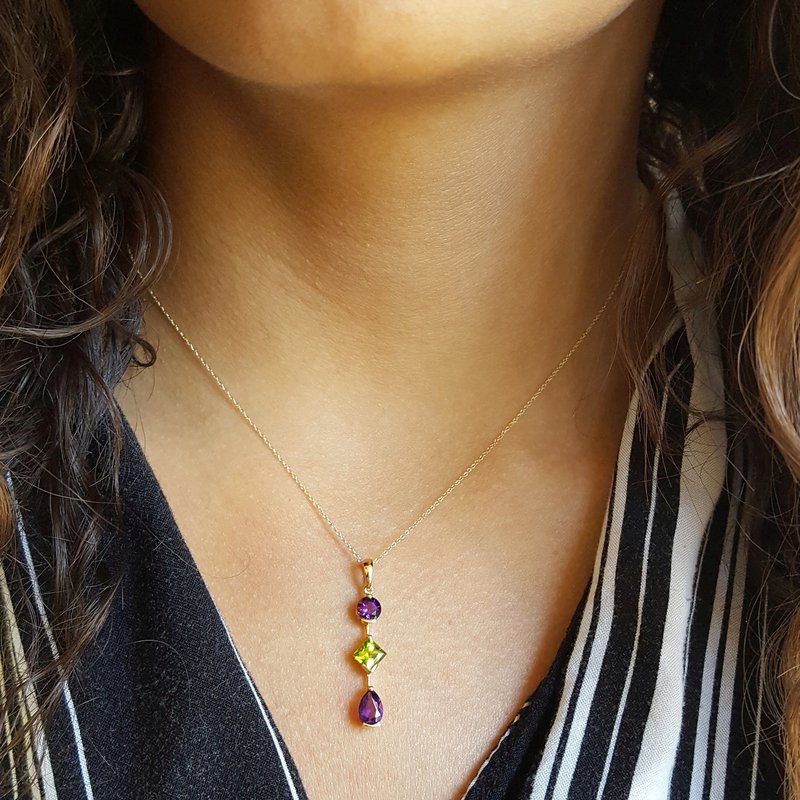 Arizona Peridot Gold Jewelry Drop Pendant
