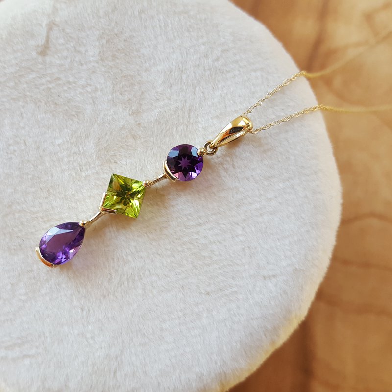 Arizona Peridot Gold Jewelry Drop Pendant