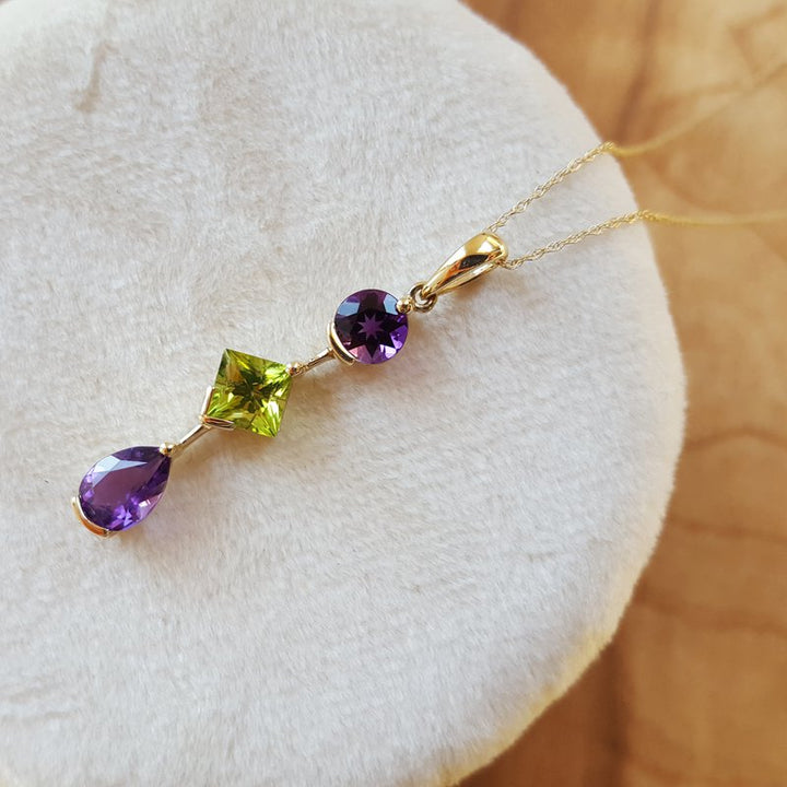 Arizona Peridot Gold Jewelry Drop Pendant