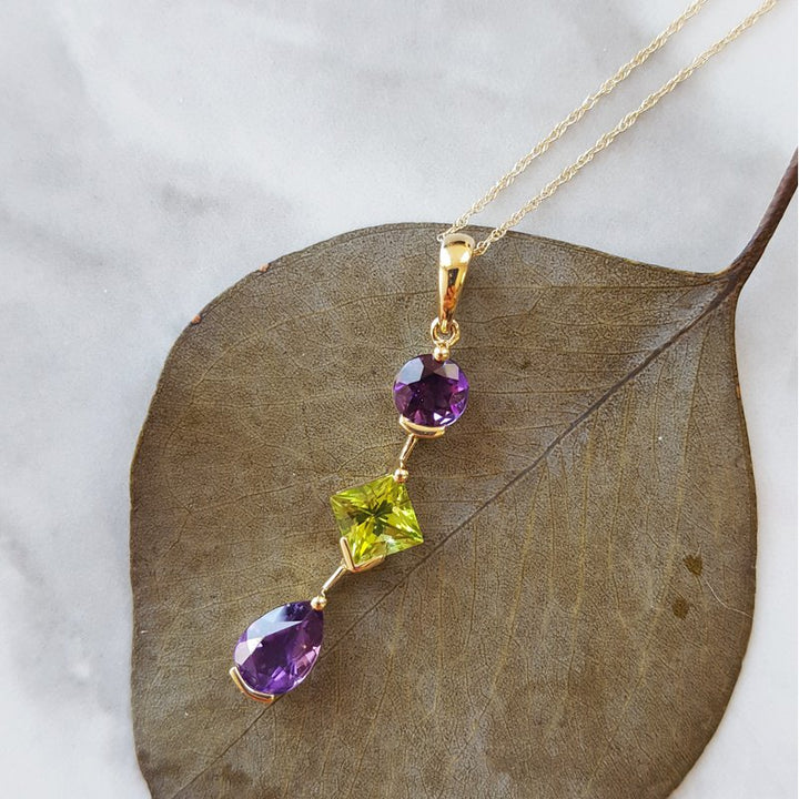 Arizona Peridot Gold Jewelry Drop Pendant