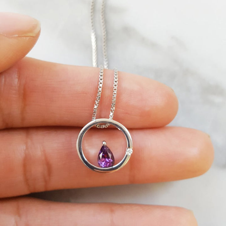 Arizona Amethyst Silver Jewelry Modern Open Amethyst Pendant 363615