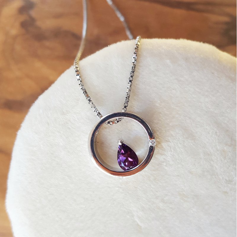 Modern Open Amethyst Pendant