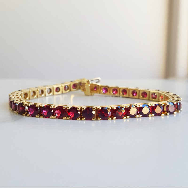  Arizona Anthill Garnet Gold Jewelry Garnet Tennis Bracelet 380449 - Sami Fine Jewelry