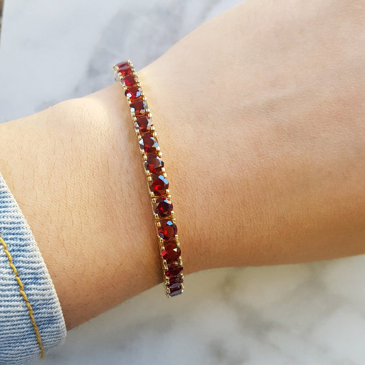 Arizona Anthill Garnet Gold Jewelry Garnet Tennis Bracelet