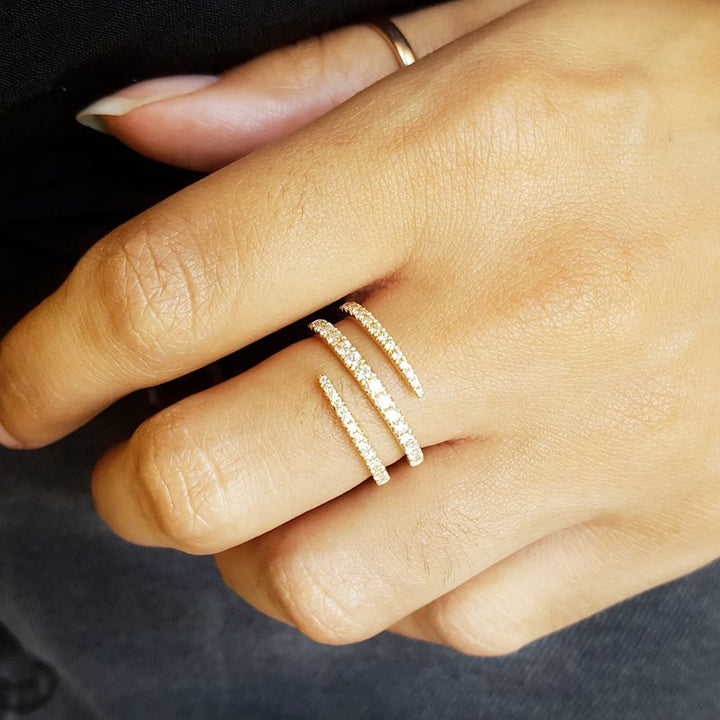 Sami Fine Jewelry Diamond Tiered Spiral Ring