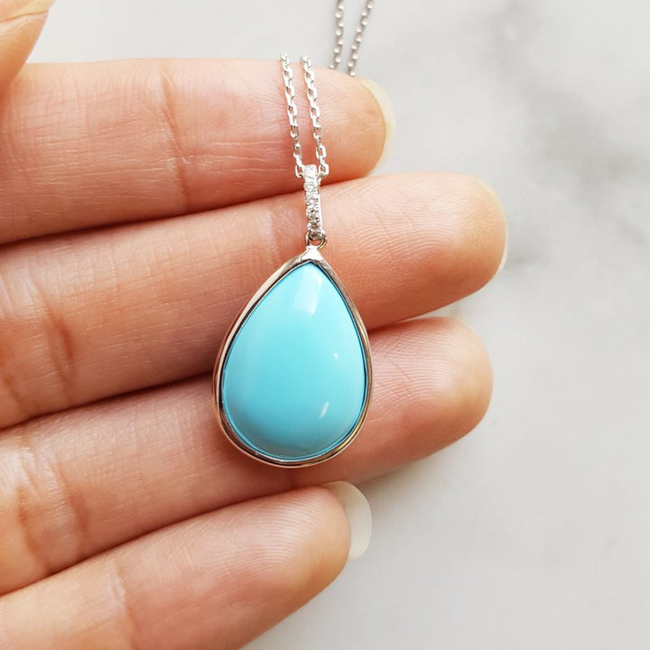 Pear Cabochon Turquoise Pendant