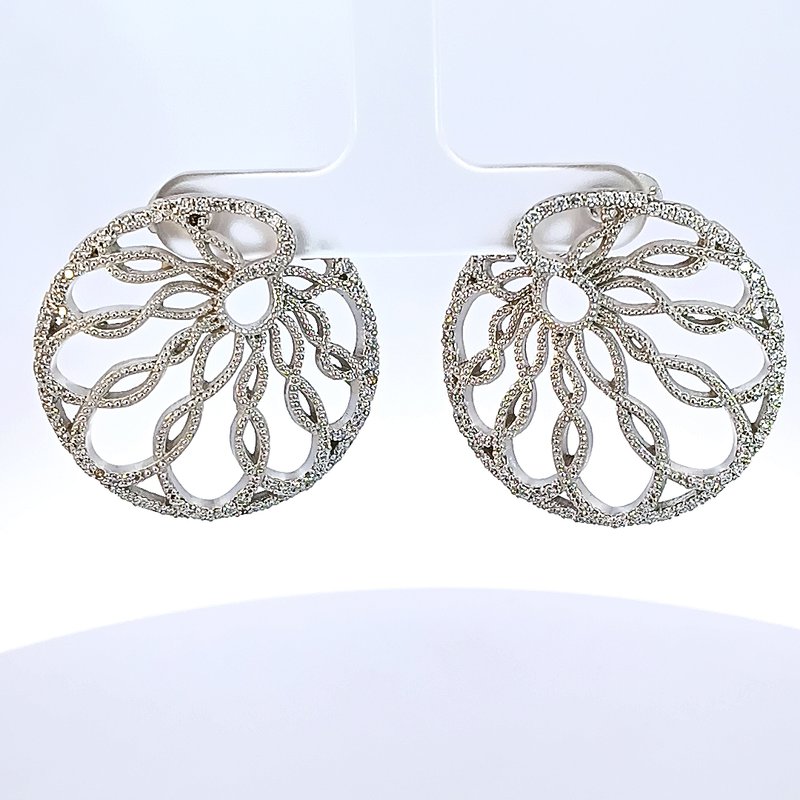 Luxury by Rene Hernandez Organic Circle Diamond Earrings