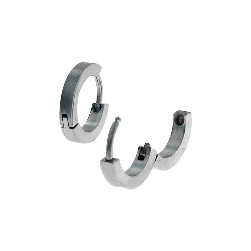 INOX Jewelry Plain Steel Huggies Earrings SSE118