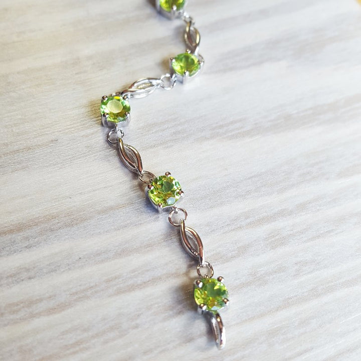 Arizona Peridot Silver Jewelry Open Link Peridot Bracelet