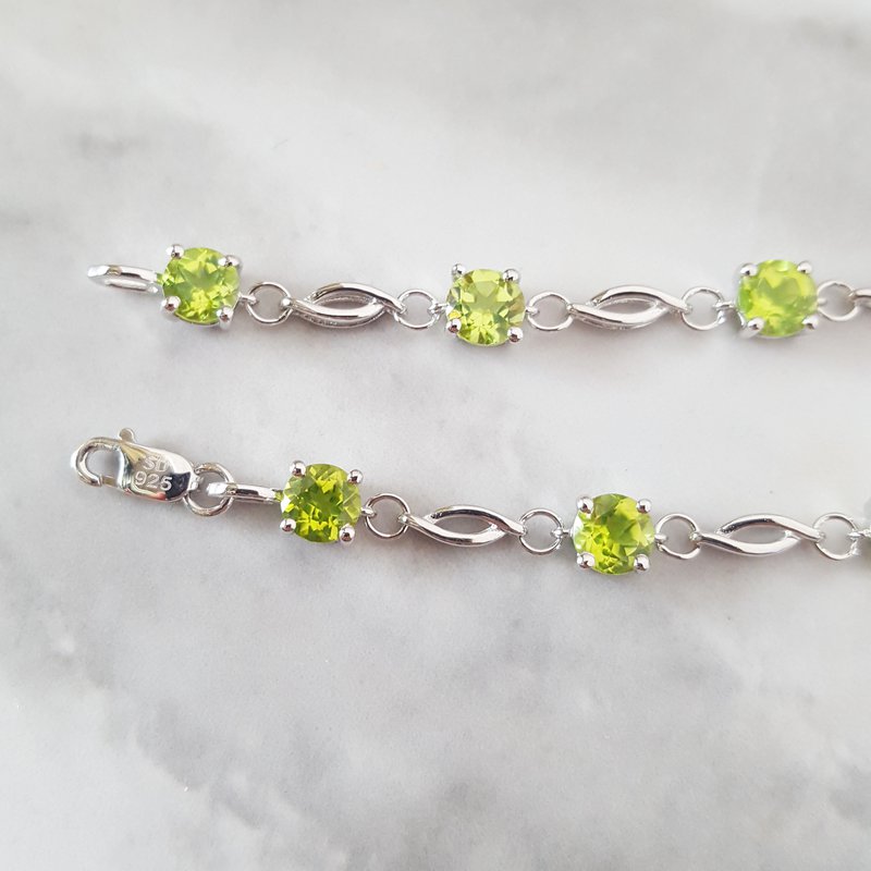 Arizona Peridot Silver Jewelry Open Link Peridot Bracelet 370518/370523