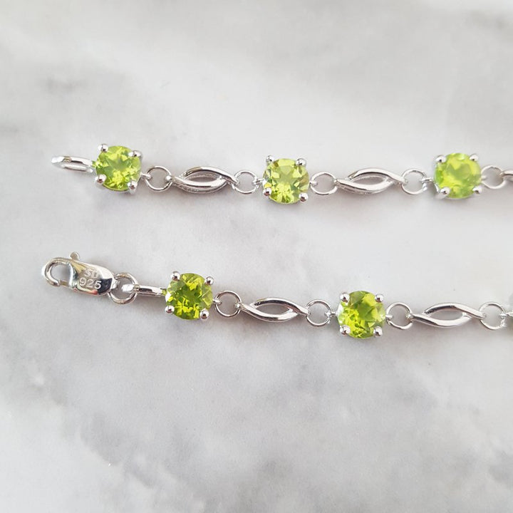 Arizona Peridot Silver Jewelry Open Link Peridot Bracelet 370518/370523