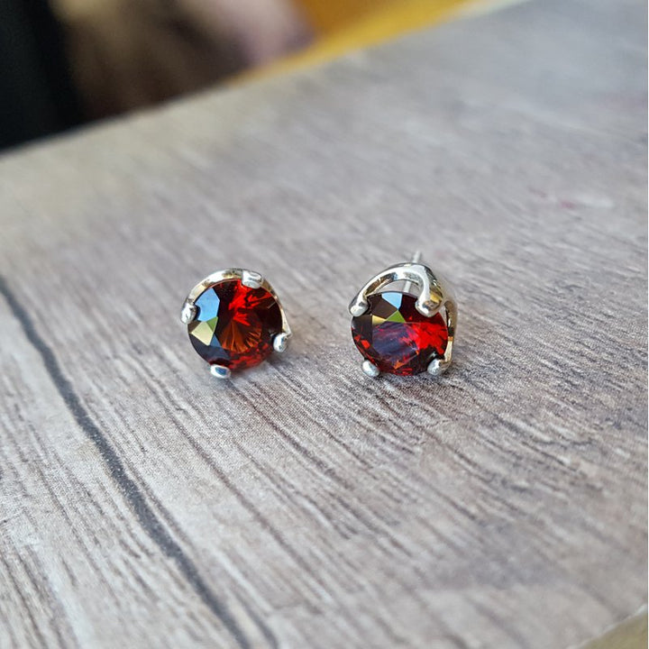 Idaho Garnet Studs