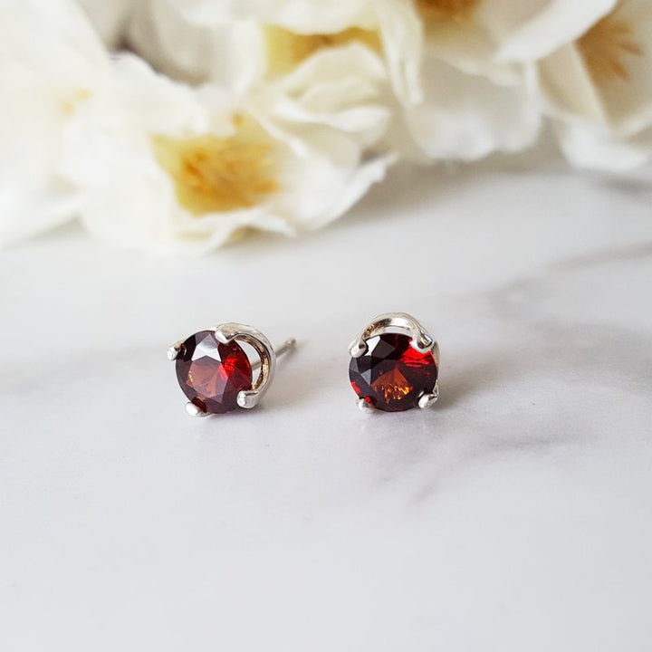 Idaho Garnet Studs
