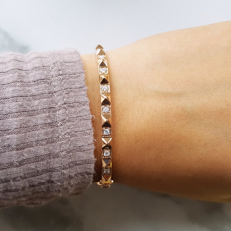 Gems One Diamond Pyramid Rose Gold Bracelet