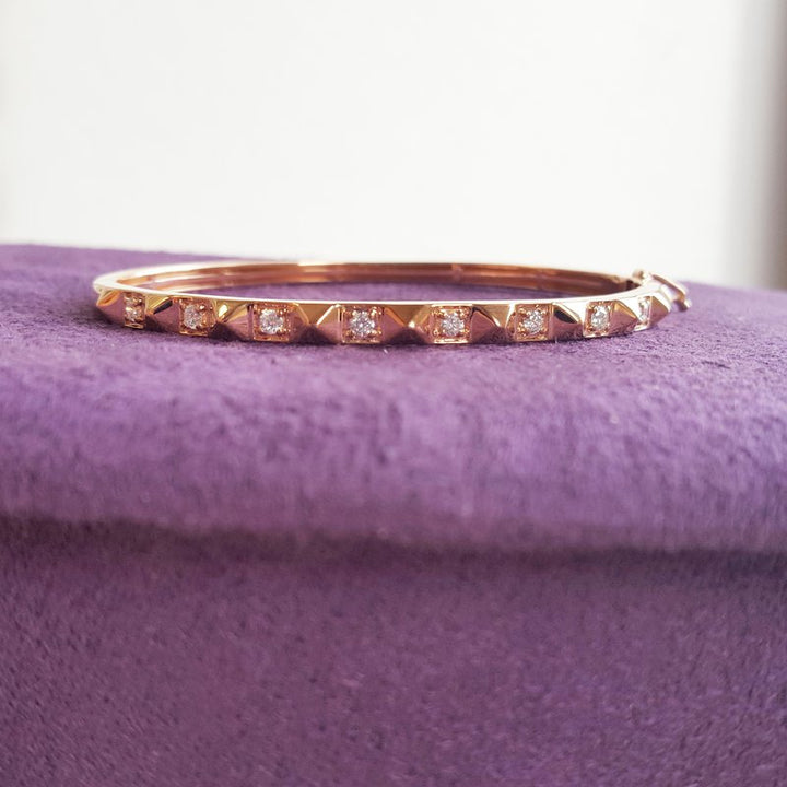 Gems One Diamond Pyramid Rose Gold Bracelet BG10040