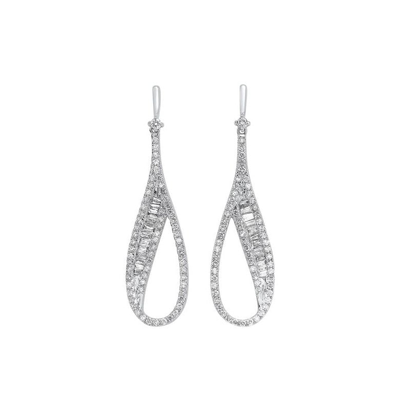 Gems One Diamond Modern Elongated Oval Drop Earrings In 14k White Gold (3/4ctw) ER10500-4WC - Sami Fine Jewelry
