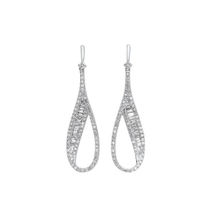  Gems One Diamond Modern Elongated Oval Drop Earrings In 14k White Gold (3/4ctw) ER10500-4WC - Sami Fine Jewelry