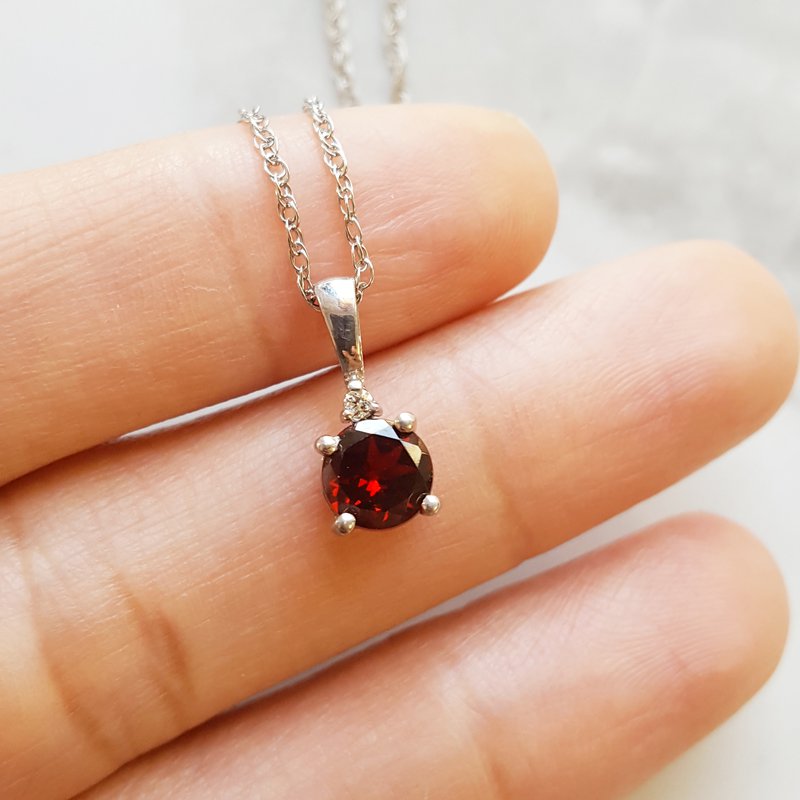Sami Fine Jewelry January Garnet Pendant