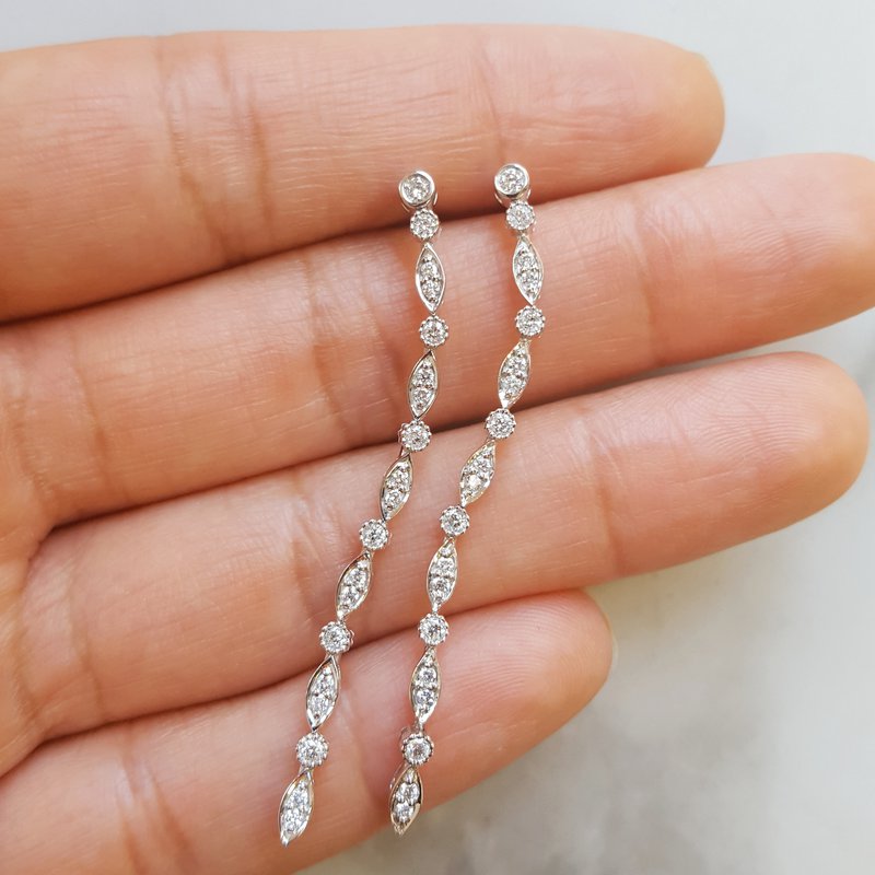 Sami Fine Jewelry Alternating Diamond Cut Dangle Earrings