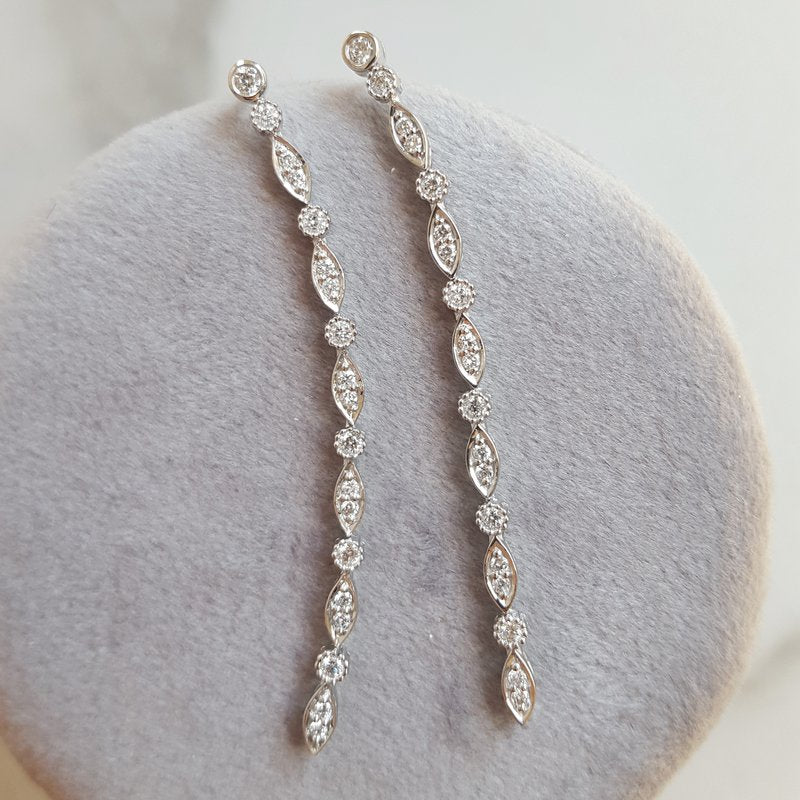 Sami Fine Jewelry Alternating Diamond Cut Dangle Earrings 152110