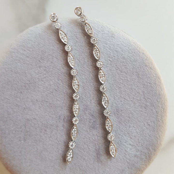 Sami Fine Jewelry Alternating Diamond Cut Dangle Earrings 152110