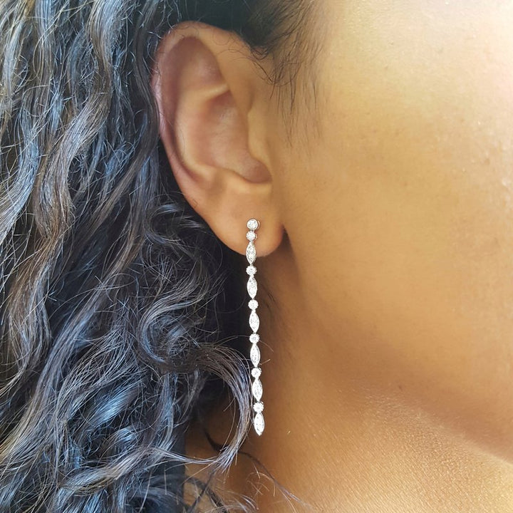Sami Fine Jewelry Alternating Diamond Cut Dangle Earrings