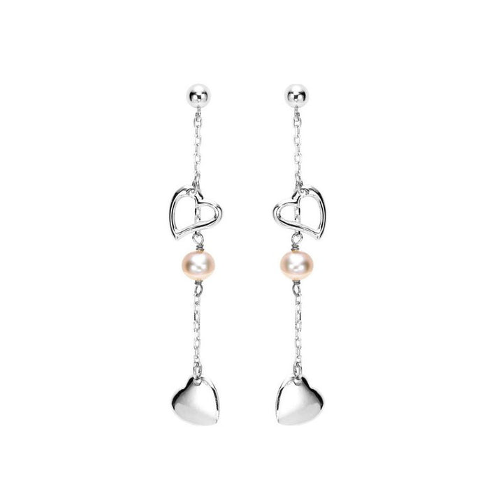 Gems One Hearts and Pearls Dangling Earrings