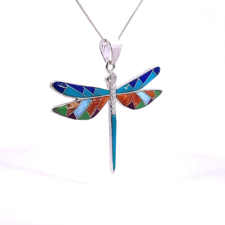 Arizona Turquoise and Inlaid Jewelry Arizona Turquoise and Inlay Dragonfly Pendant