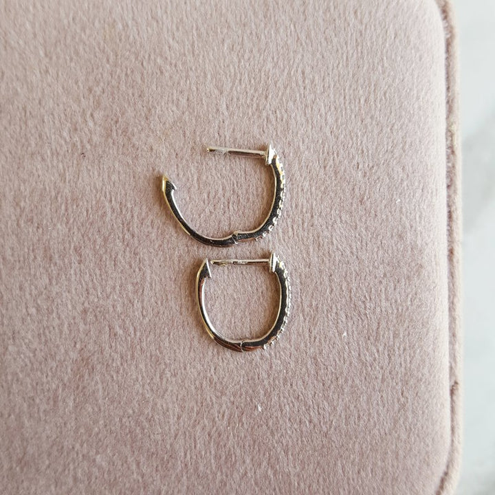 Gems One Diamond Hoops In 10K White Gold (1/10 Ct. Tw.)